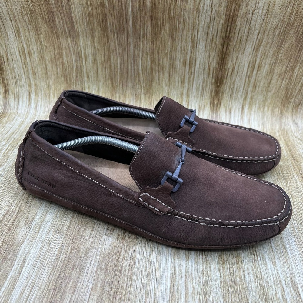 Cole Haan Wyatt Bit Loafers Men's Size 13 Brown Leather Driving Shoes C38066